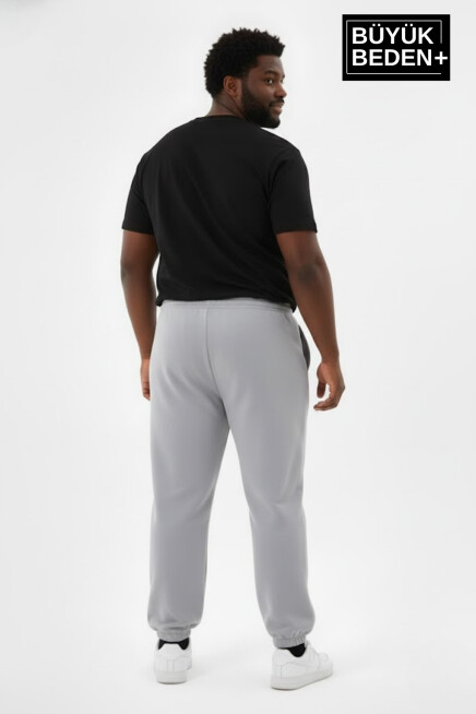 Erkek Büyük Beden BROOKLYN Baskılı Paça Lastikli Rahat Kesim Jogger İnce Eşofman Altı  SPR26BEA951-2