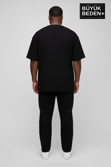 Erkek Büyük Beden El Yazılı Brooklyn Baskılı 3xl-6xl Bisiklet Yaka Tshırt SPR26BTS510-6