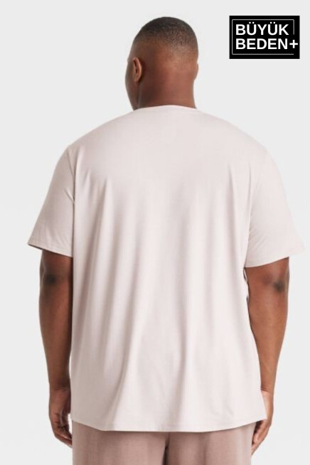 Erkek Büyük Beden El Yazılı California Baskılı 3xl-6xl Bisiklet Yaka Tshırt SPR26TBS510-07