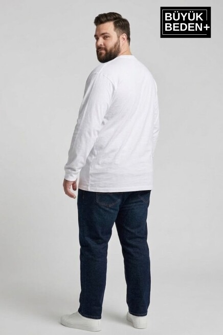 Erkek Büyük Beden M Baskılı 2 İplik Bisiklet Yaka Tişört SPR26BTS942-13