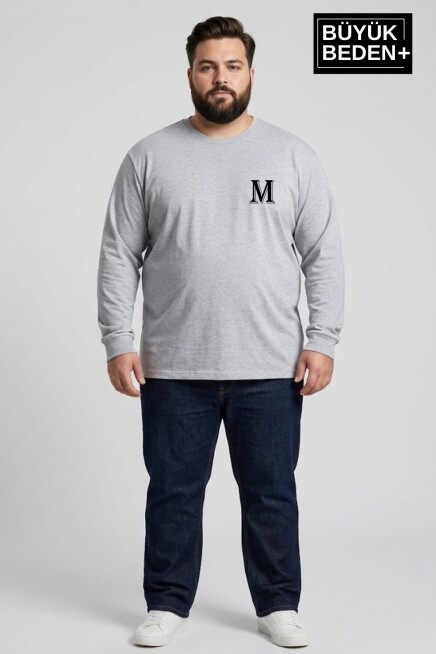 Erkek Büyük Beden M Baskılı 2 İplik Bisiklet Yaka Tişört SPR26BTS942-13