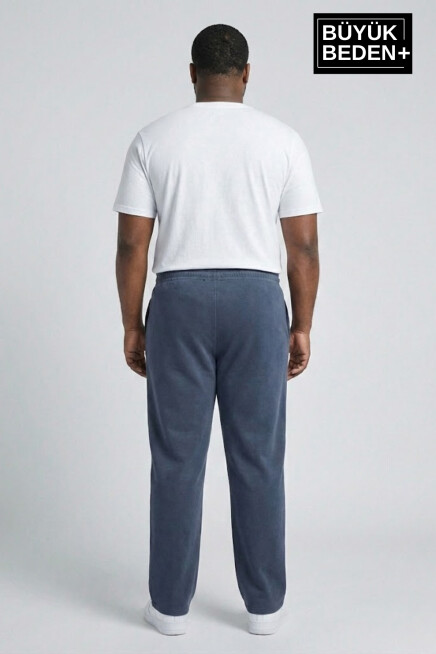 Erkek Büyük Beden N Logo Baskılı Rahat Kesim Paça Reçme ince  Eşofman Altı SPR26EA952-4