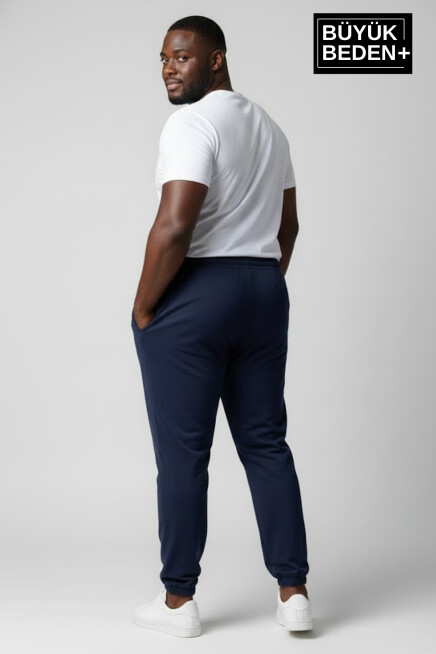 Erkek Büyük Beden New York Baskılı Paça Lastikli Rahat Kesim Jogger İnce Eşofman Altı SPR26BEA951-5