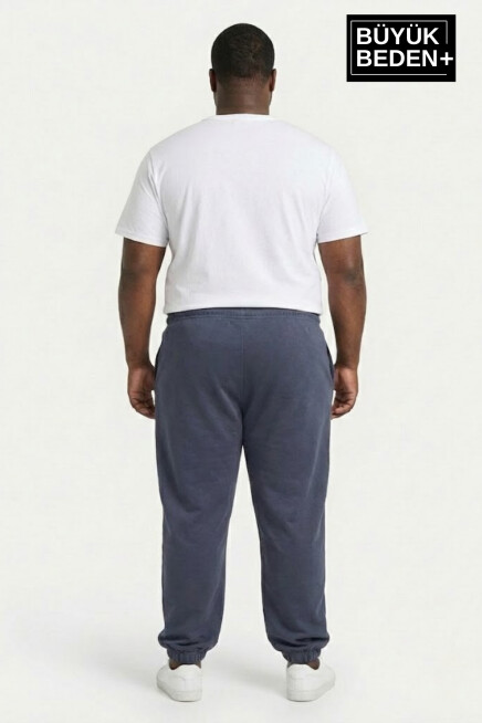 Erkek Büyük Beden New York Baskılı Paça Lastikli Rahat Kesim Jogger İnce Eşofman Altı SPR26BEA951-5