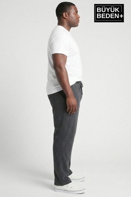 Erkek Büyük Beden New York Baskılı Rahat Kesim Paça Reçme ince  Eşofman Altı SPR26EA952-5