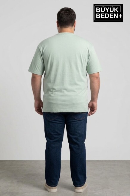 Erkek Büyük Beden Orta Brooklyn Baskılı 3xl-6xl Bisiklet Yaka Tshırt SPR26BTS510-8