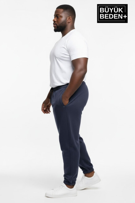 Erkek Büyük Beden Paça Lastikli İki İplik Rahat Kalıp ince Eşofman Altı SPR26BEA951