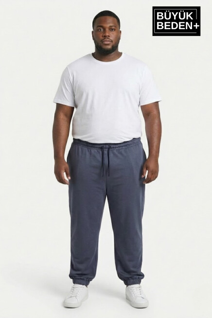 Erkek Büyük Beden Paça Lastikli İki İplik Rahat Kalıp ince Eşofman Altı SPR26BEA951