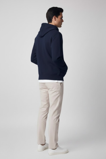 Erkek Kapşonlu Rahat Kalıp İçi Polarlı 3 iplik Kalın SweatShırt spr25sw55