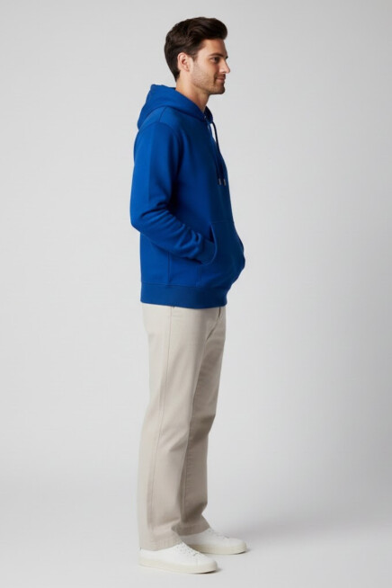 Erkek Kapşonlu Rahat Kalıp İçi Polarlı 3 iplik Kalın SweatShırt spr25sw55