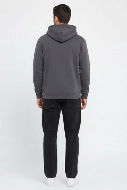 Erkek Kapşonlu Rahat Kalıp İçi Polarlı 3 iplik Kalın SweatShırt spr25sw55