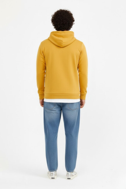 Erkek Kapşonlu Rahat Kalıp İçi Polarlı 3 iplik Kalın SweatShırt spr25sw55