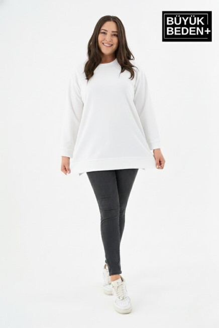 Kadın  Büyük Beden 2li Set ince Sweatshırt Tunik SPR26BTK990+2