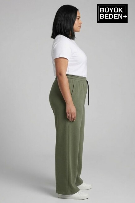 Kadın Büyük Beden Bol Paça  Yüksek Bel Lastikli NewYork Baskılı Eşofman Altı SPR26BEA988-5