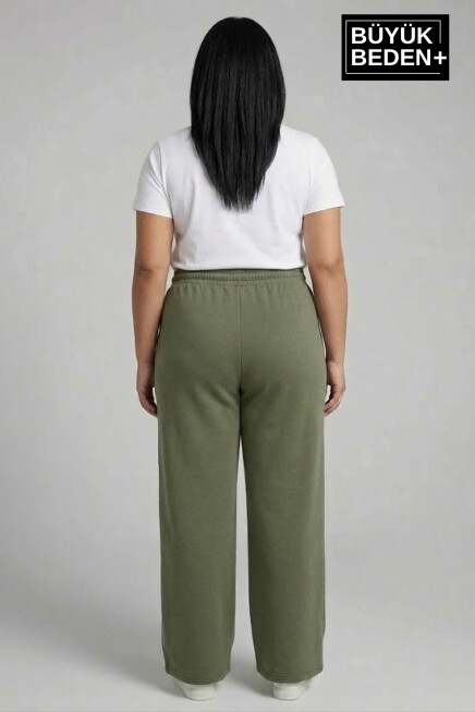 Kadın Büyük Beden Bol Paça  Yüksek Bel Lastikli NewYork Baskılı Eşofman Altı SPR26BEA988-5