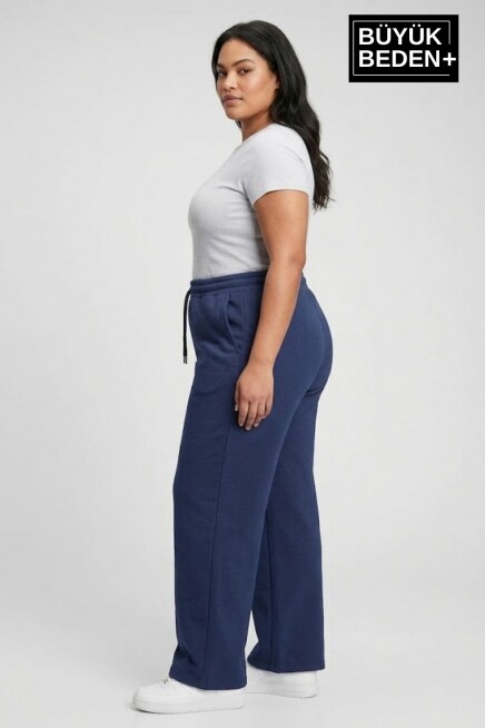 Kadın Büyük Beden Bol Paça  Yüksek Bel Lastikli Salaş Eşofman Altı SPR26BEA988