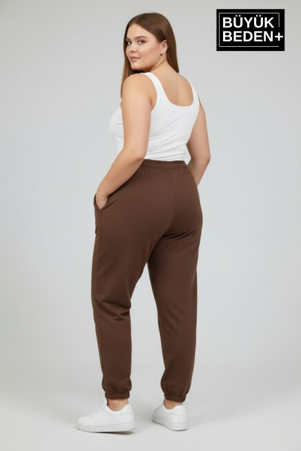 Kadın Büyük Beden BROOKLYN 1970 Baskılı Paça Lastikli Rahat Kesim Jogger İnce Eşofman Altı SPR26BEAK951-3