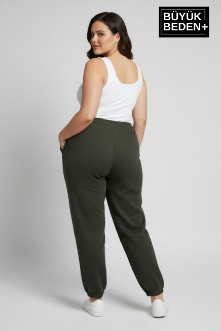 Kadın Büyük Beden BROOKLYN 1970 Baskılı Paça Lastikli Rahat Kesim Jogger İnce Eşofman Altı SPR26BEAK951-3