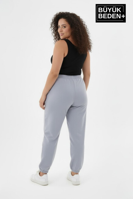 Kadın Büyük Beden BROOKLYN Baskılı Paça Lastikli Rahat Kesim Jogger İnce Eşofman Altı  SPR26BEAK951-2