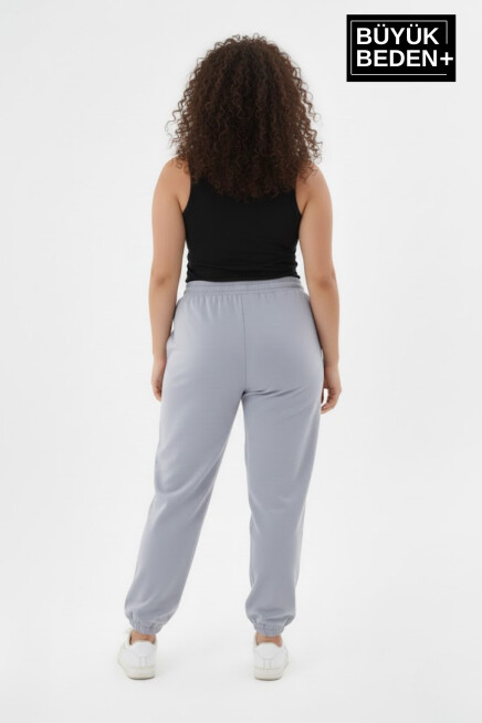 Kadın Büyük Beden BROOKLYN Baskılı Paça Lastikli Rahat Kesim Jogger İnce Eşofman Altı  SPR26BEAK951-2