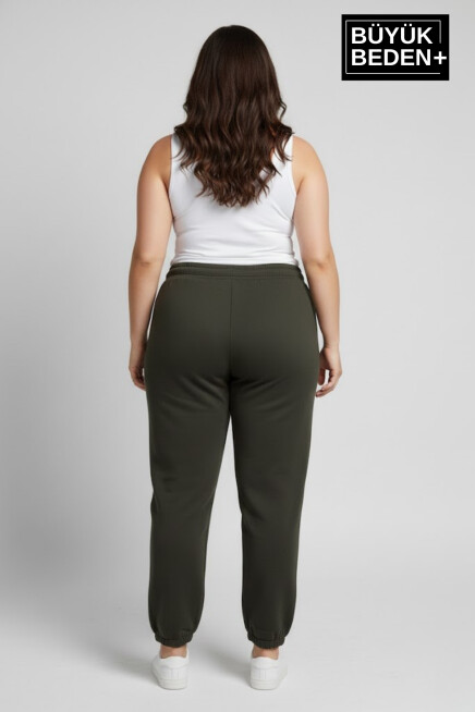 Kadın Büyük Beden BROOKLYN Baskılı Paça Lastikli Rahat Kesim Jogger İnce Eşofman Altı  SPR26BEAK951-2