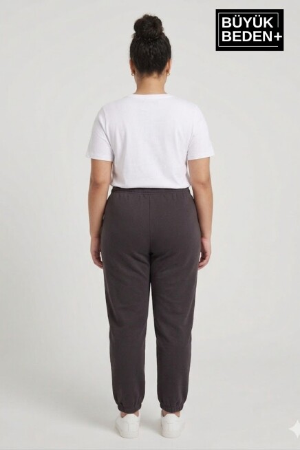 Kadın Büyük Beden Paça Lastikli İki İplik Rahat Kalıp ince Eşofman Altı SPR26BEAK951