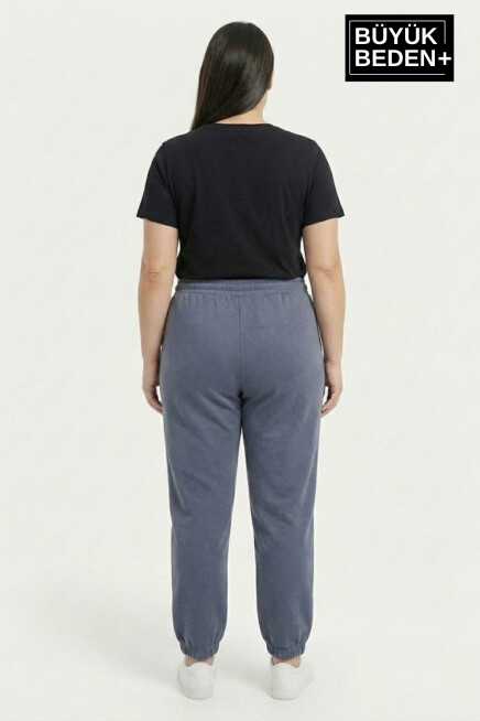 Kadın Büyük Beden Paça Lastikli Rahat Kalıp AR Baskılı İnce Eşofman Altı SPR26BEAK951-1