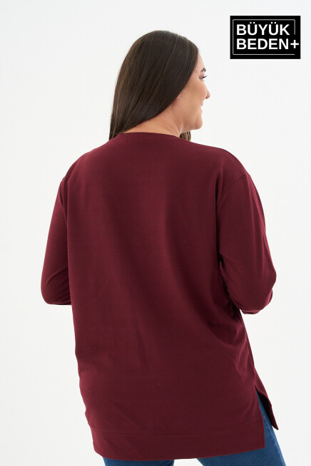 Kadın Tunik Büyük Beden Capri Island Baskılı ince Sweatshırt SPR26BTK990-1