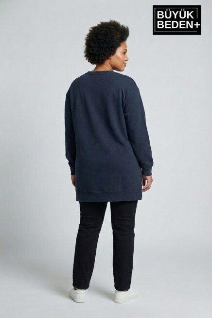 Kadın Tunik Büyük Beden Capri Island Baskılı ince Sweatshırt SPR26BTK990-1