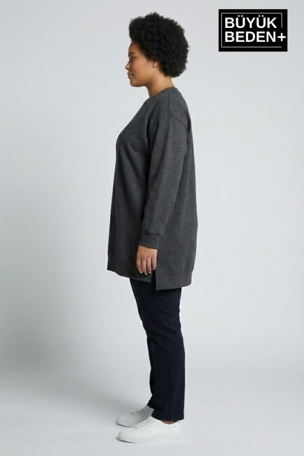 Kadın Tunik Büyük Beden ince Sweatshırt SPR26BTK990