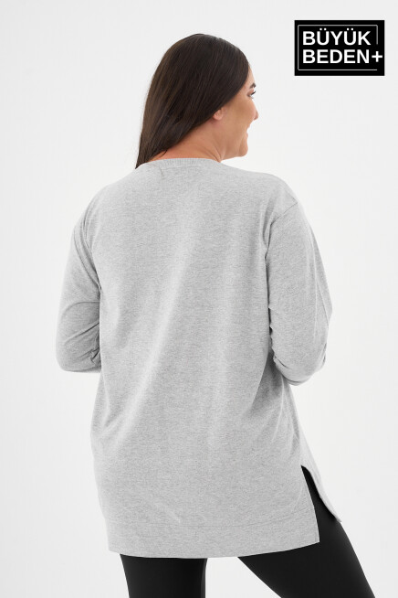 Kadın Tunik Büyük Beden NY NEWYORK Baskılı ince Sweatshırt SPR26BTK990-1