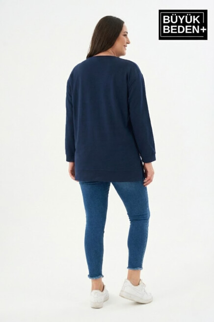 Kadın Tunik Büyük Beden NY NEWYORK Baskılı ince Sweatshırt SPR26BTK990-1