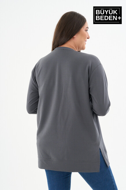 Kadın Tunik Büyük Beden NY NEWYORK Baskılı ince Sweatshırt SPR26BTK990-1