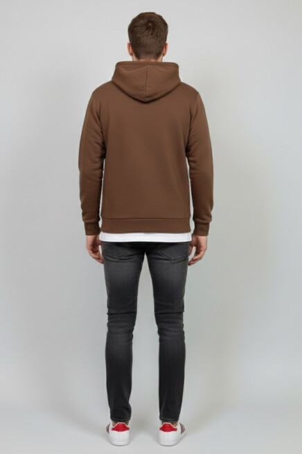 Süperlife Kapşonlu Uzun Kollu Baskılı Dar Kalıp İnce Erkek Sweatshirt SPR 2019K61