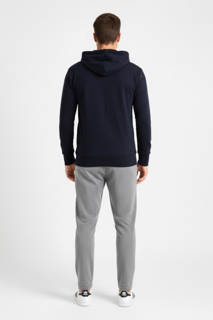 Süperlife Kapşonlu Uzun Kollu Baskılı Dar Kalıp İnce Erkek Sweatshirt SPR 2019K61