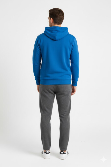 Süperlife Kapşonlu Uzun Kollu Baskılı Dar Kalıp İnce Erkek Sweatshirt SPR 2019K61