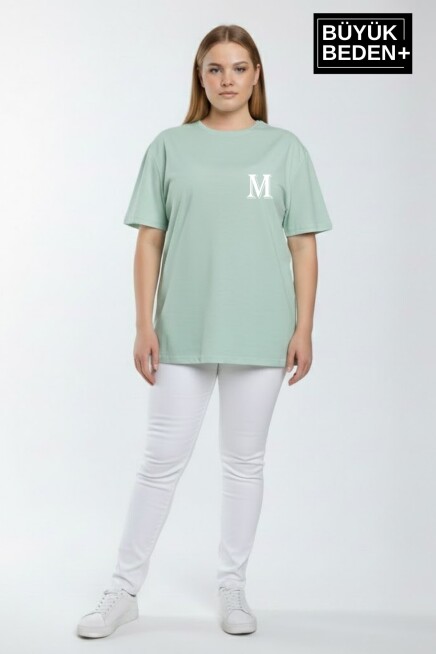 Kadın Büyük Beden M Baskılı 3xl-6xl Bisiklet Yaka Tshırt SPR26BTSK510-12