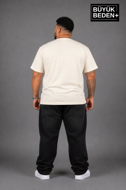 Süperlife Büyük Beden Erkek V Yaka Pamuklu Basic Tişört Lacivert 3XL-6XL SPR26BTS509