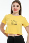 Crop Örme Melek Baskılı T-Shirt spr21y16